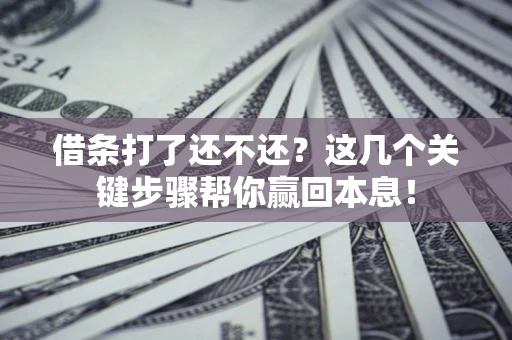 武汉借条打了还不还？这几个关键步骤帮你赢回本息！