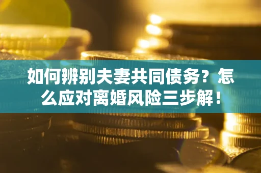武汉如何辨别夫妻共同债务？怎么应对离婚风险三步解！
