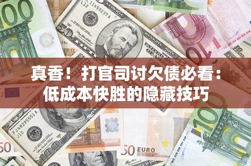 武汉真香！打官司讨欠债必看：低成本快胜的隐藏技巧