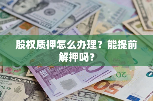 武汉股权质押怎么办理？能提前解押吗？